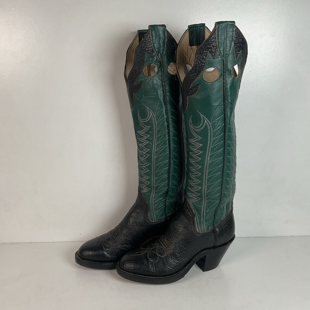 Vintage Sanders Shark Skin Buckaroo Boots | Exotic | Men’s 6.5 | Women’s 7.5